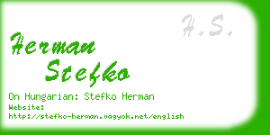 herman stefko business card